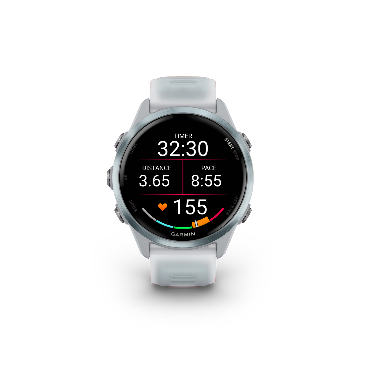 NEW Forerunner 570 - 42mm Aluminium bleu ciel avec bracelet blanc translucide/bleu ciel