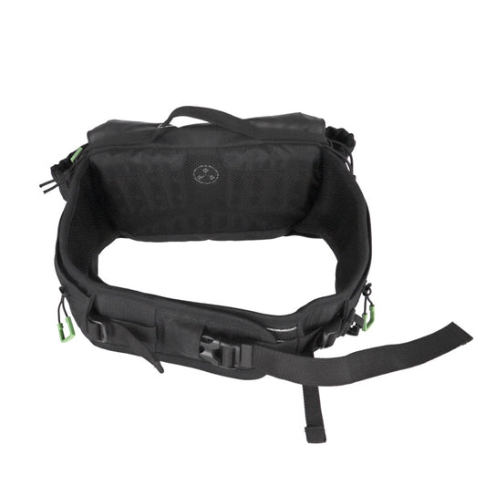 XLC BA-H01 CEINTURE BANANE HIP BAG 3.6L IMPERMÉABLE POLYESTER NOIR/VERT (27x21x8 cm)