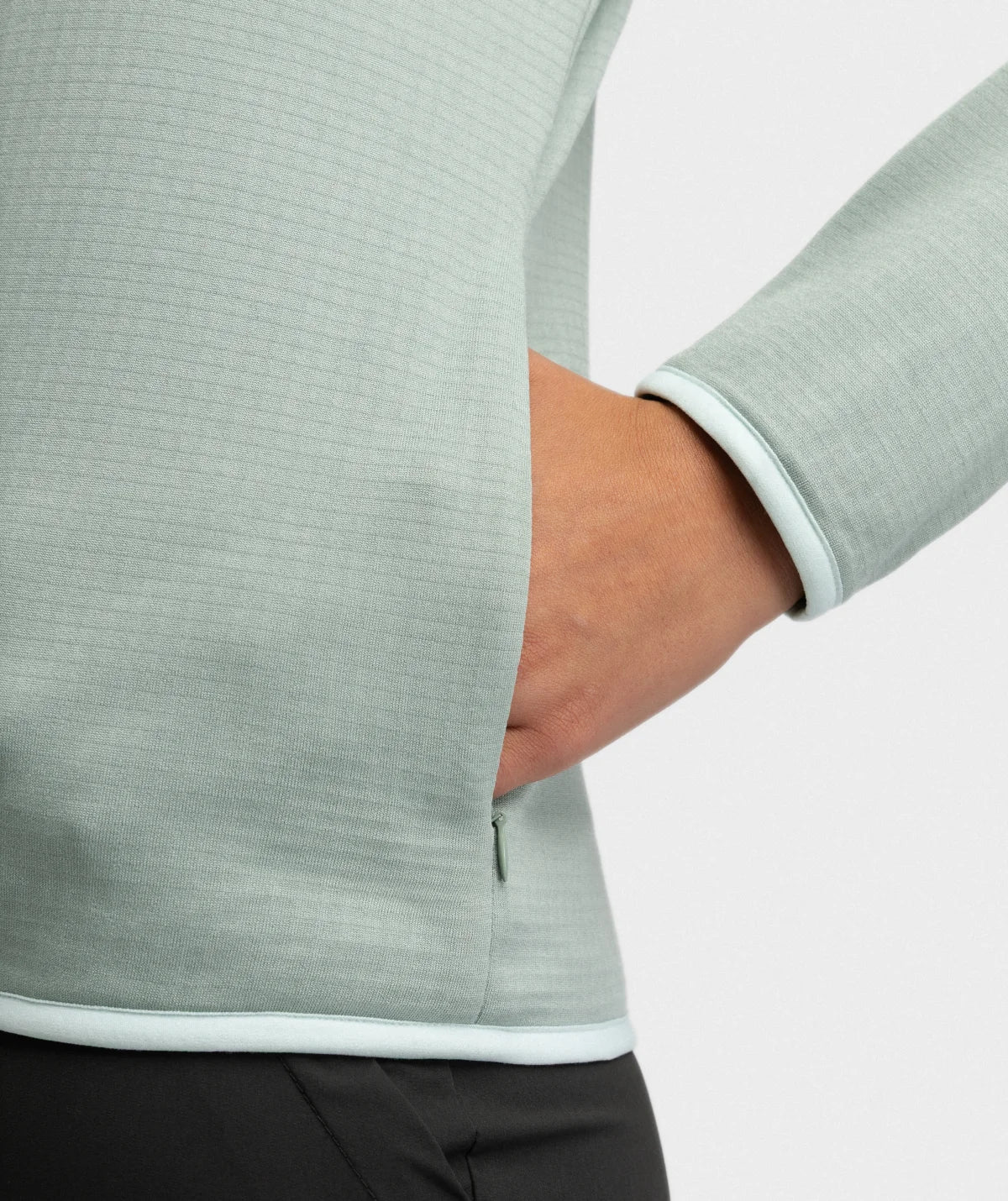 Veste polaire légère à capuche randonnée femme Ember Green