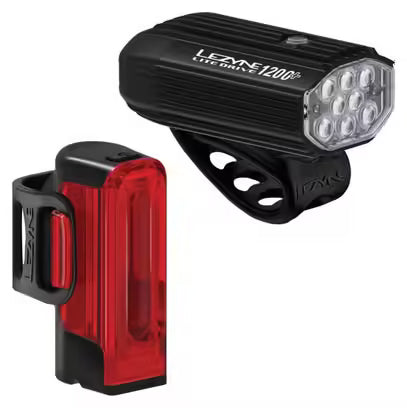 Paire d'Éclairages Lezyne Lite Drive 1200+ / Strip Drive Pro 400+ Noir