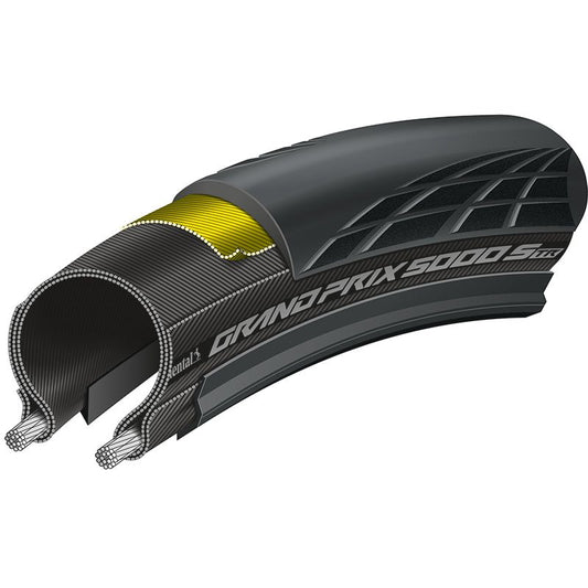 PNEU CONTINENTAL GRAND PRIX 5000 S 700x28C TUBELESS READY SOUPLE NOIR 28-622