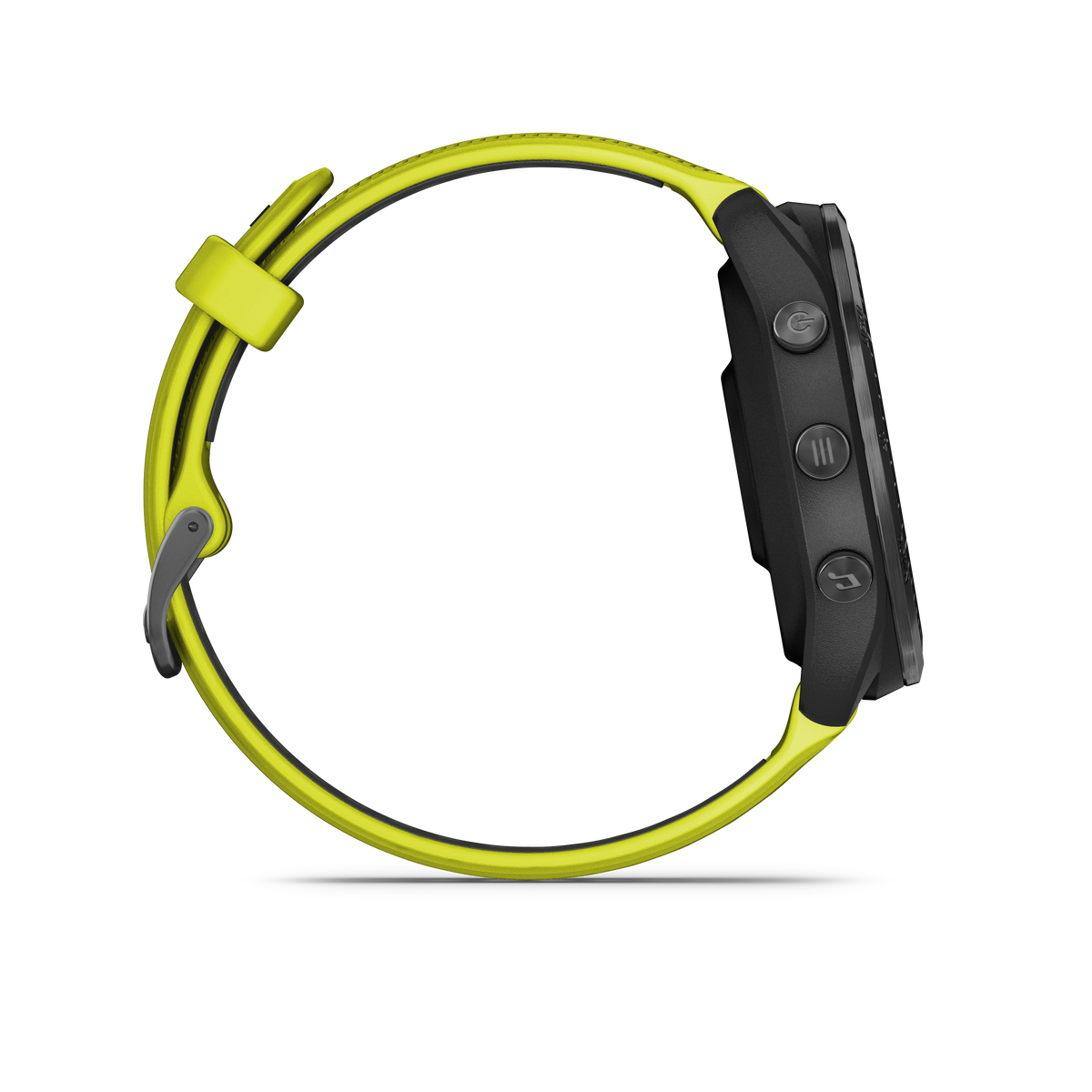 Forerunner® 965 noire avec lunette en titane et bracelet en silicone jaune vif/noir