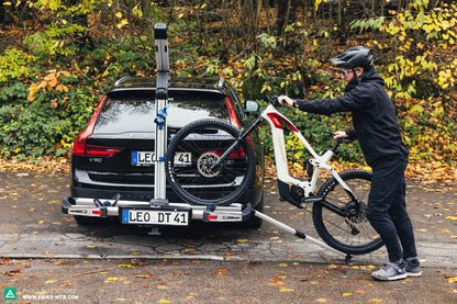 XLC VC-C08 PORTE-VÉLO ALMADA WORK-E PLIABLE POUR 2 E-BIKES AVEC ADAPTATEUR POUR CADRE