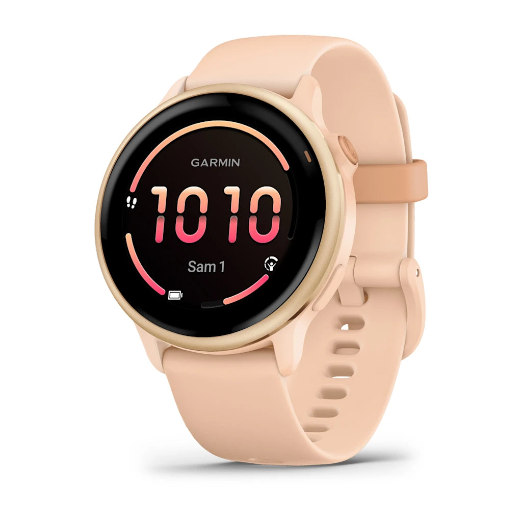 Montre Connectée Garmin Vívoactive 6 Metallic Pink Dawn avec bracelet rose pêche