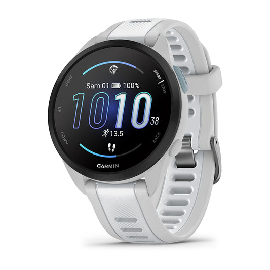 Forerunner® 165 Music Blanc/Gris clair