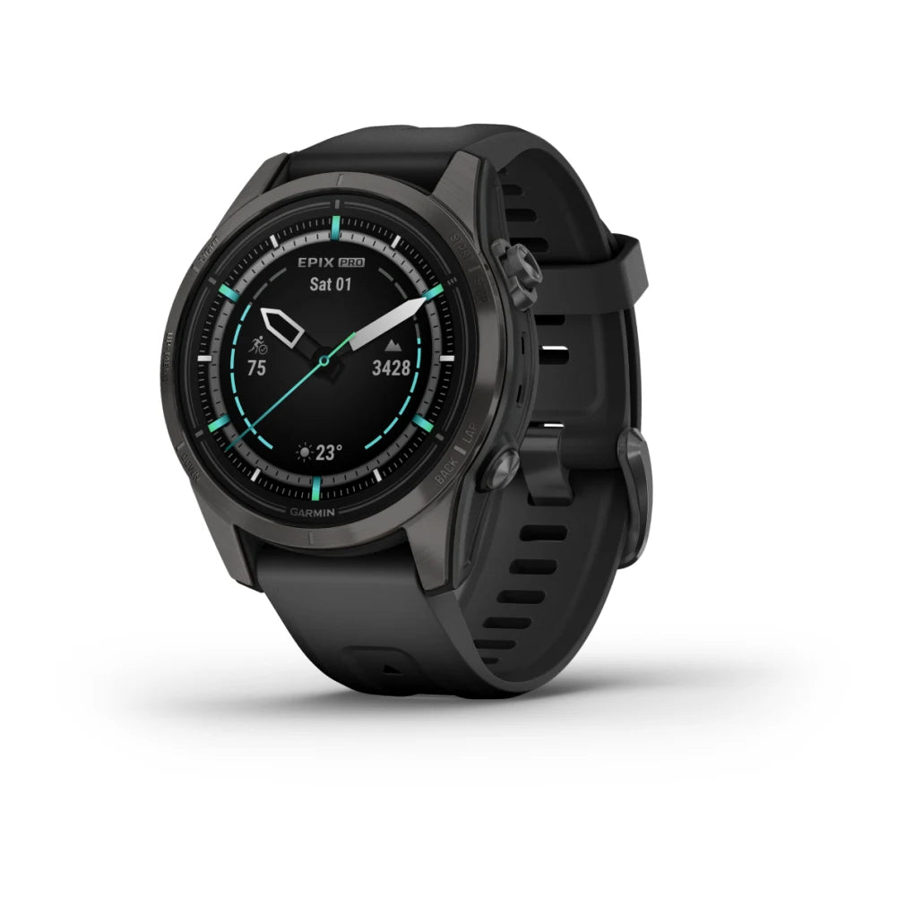 Montre  Garmin Epix Pro Gen 2 Sapphire Titane 42mm  Carbon Gray DLC et bracelet noir