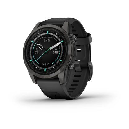 Montre  Garmin Epix Pro Gen 2 Sapphire Titane 42mm  Carbon Gray DLC et bracelet noir
