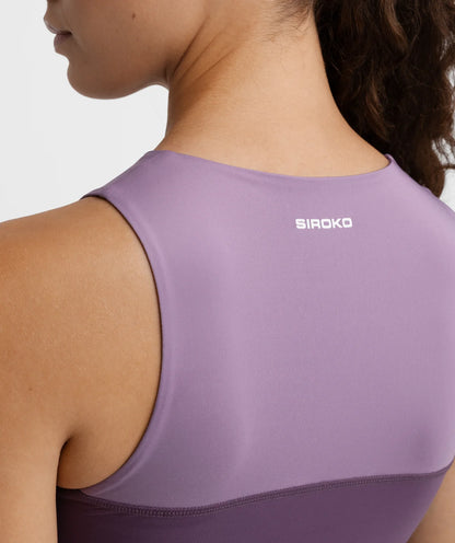 Débardeur crop top trail running femme Phoenix Lilac