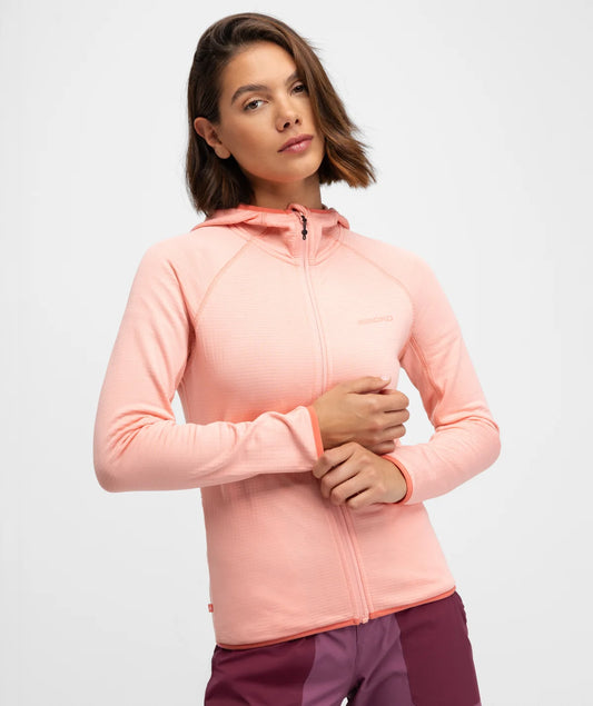 Veste polaire légère à capuche randonnée femme Ember Pink