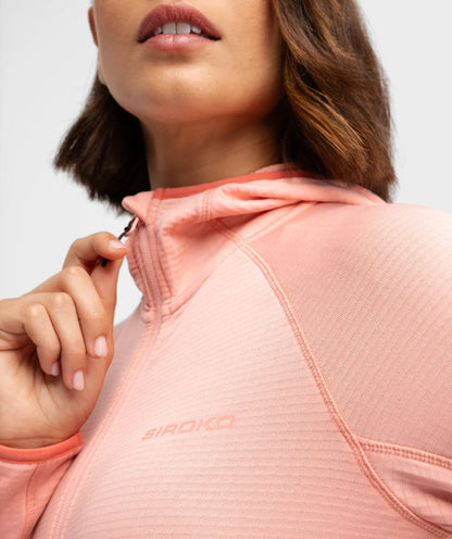 Veste polaire légère à capuche randonnée femme Ember Pink