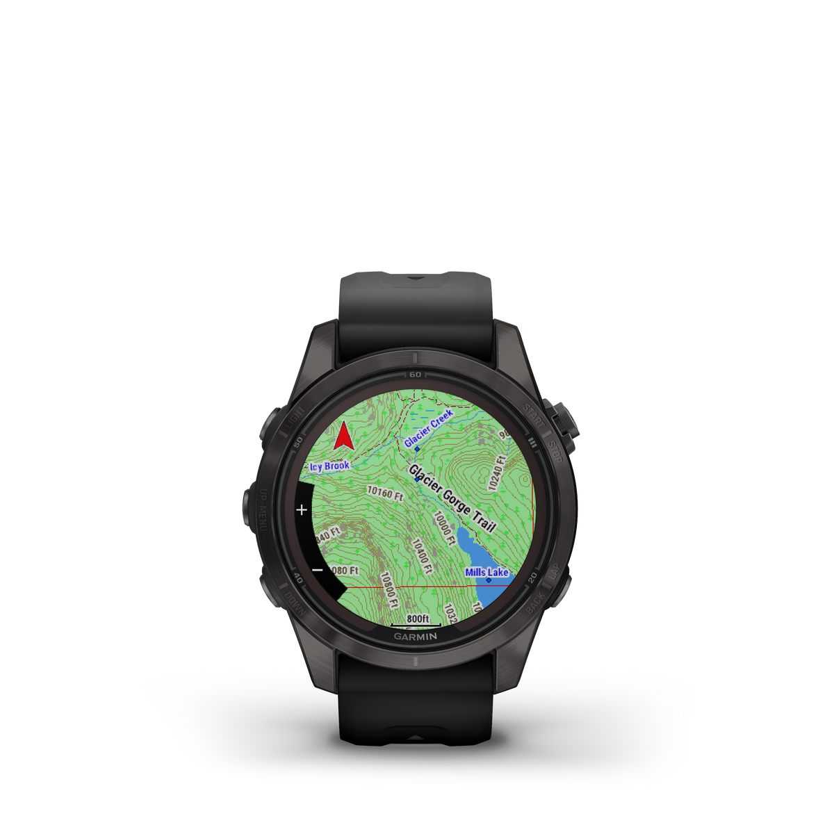 fēnix®  7S Pro Sapphire Solar Edition Titane avec revêtement Carbon Gray DLC et bracelet noir