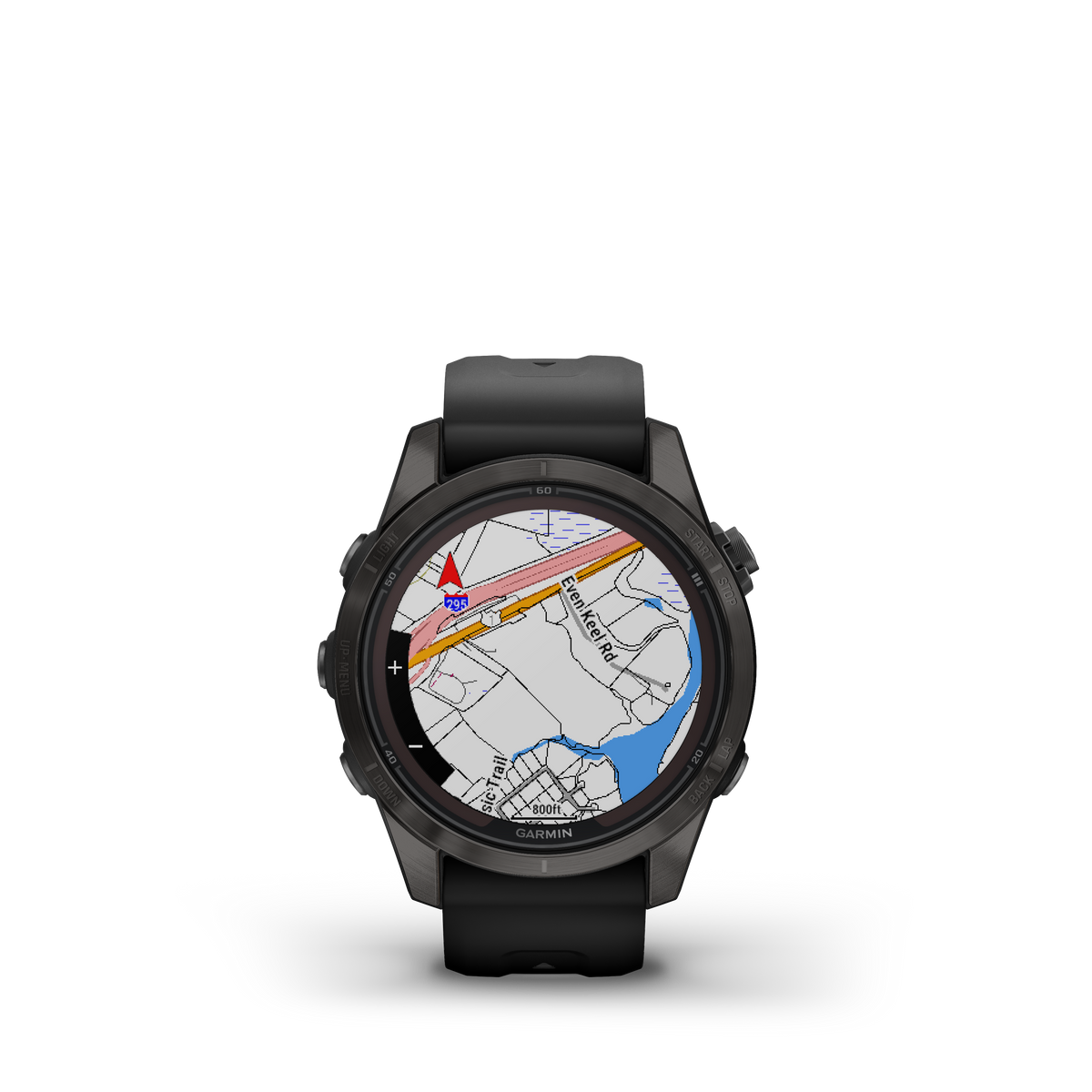 fēnix®  7S Pro Sapphire Solar Edition Titane avec revêtement Carbon Gray DLC et bracelet noir