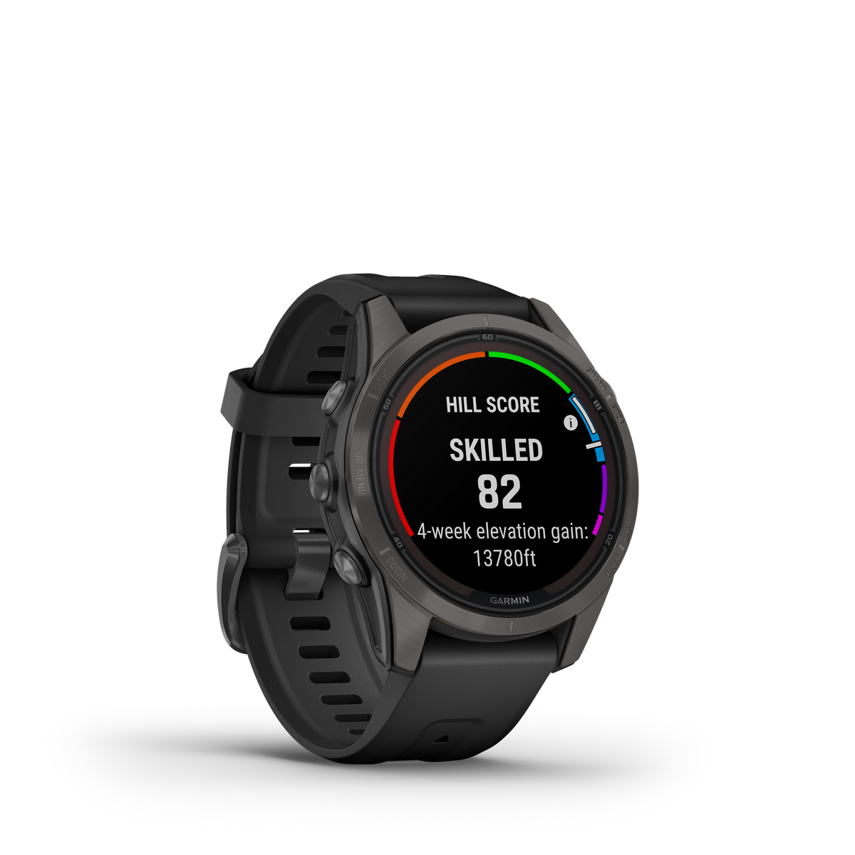 fēnix®  7S Pro Sapphire Solar Edition Titane avec revêtement Carbon Gray DLC et bracelet noir
