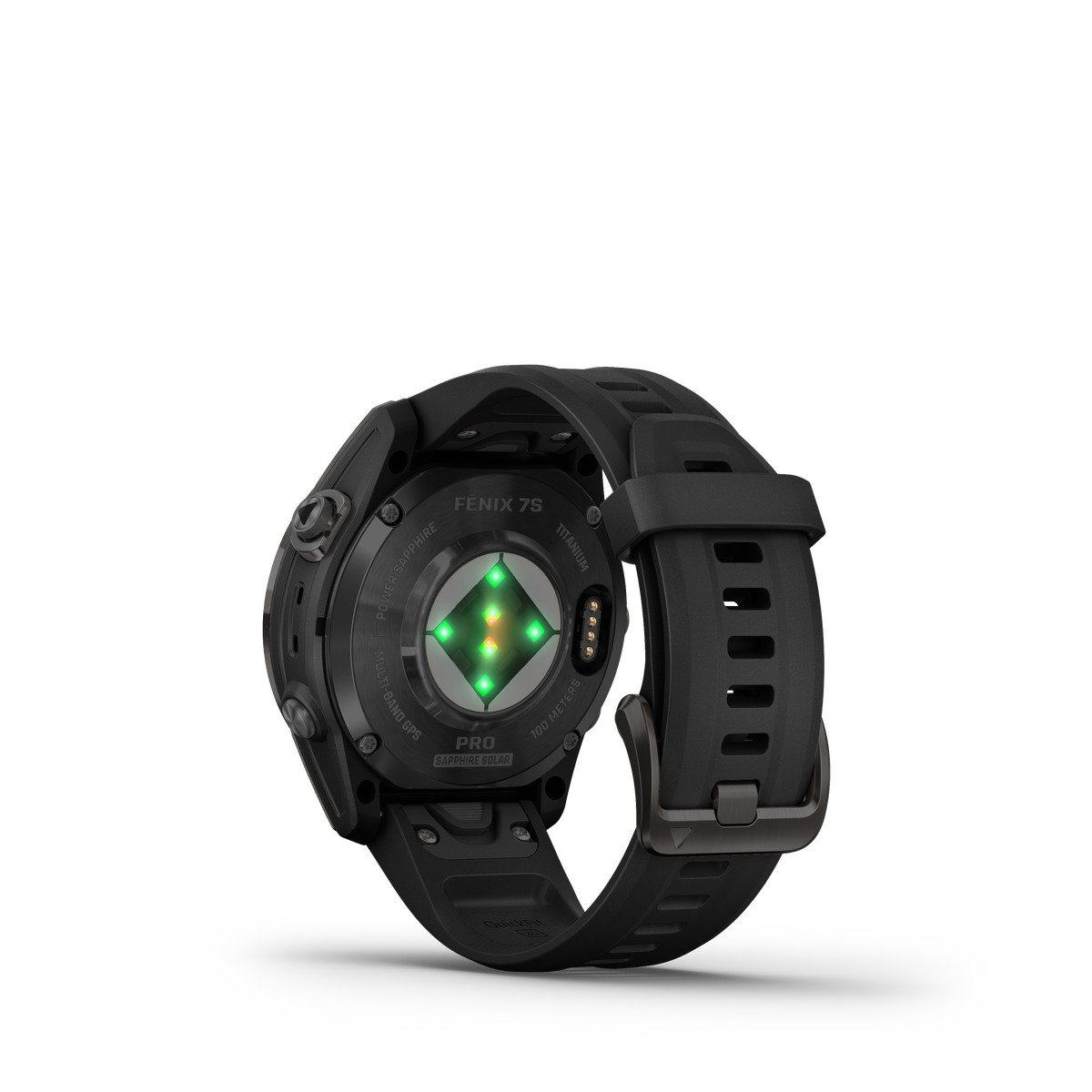 fēnix®  7S Pro Sapphire Solar Edition Titane avec revêtement Carbon Gray DLC et bracelet noir