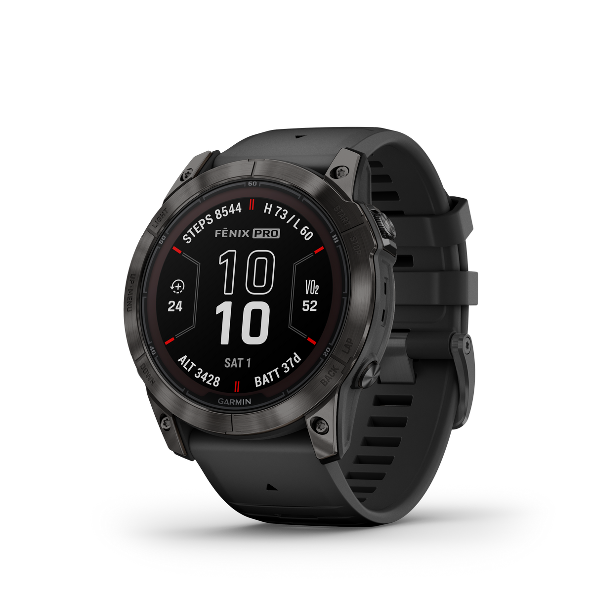 fēnix® 7X Pro – Sapphire Solar Edition Titane avec revêtement en Carbon Gray DLC et bracelet noir