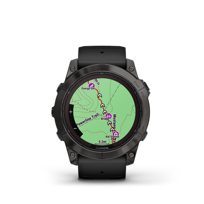 fēnix® 7X Pro – Sapphire Solar Edition Titane avec revêtement en Carbon Gray DLC et bracelet noir