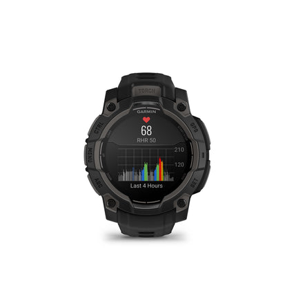 Montre GPS Garmin Instinct 3 AMOLED - 45 mm Noir avec Bracelet en Silicone Noir