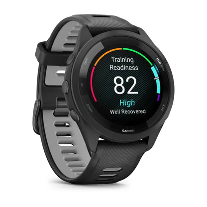 Forerunner 265 noire avec bracelet en silicone noir/gris