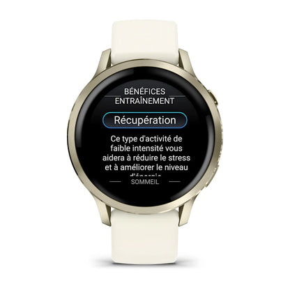 Montre de Sport Garmin Venu® 4 - 41 mm Lunar Gold avec bracelet en silicone ivoire