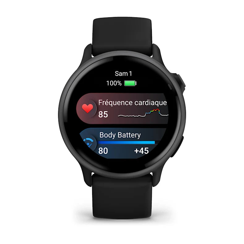 Montre Connectée Garmin Vívoactive 6 Metallic Gray avec bracelet noir