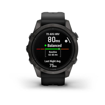 Montre  Garmin Epix Pro Gen 2 Sapphire Titane 42mm  Carbon Gray DLC et bracelet noir