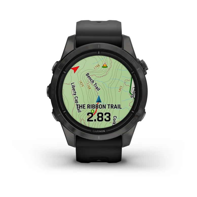 Montre  Garmin Epix Pro Gen 2 Sapphire Titane 42mm  Carbon Gray DLC et bracelet noir
