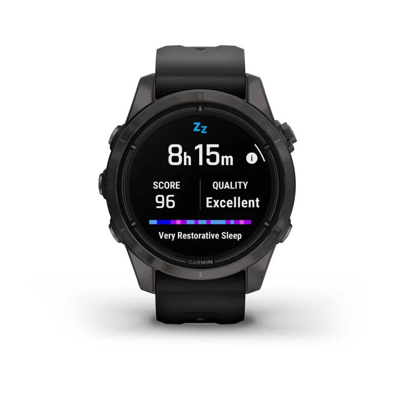 Montre  Garmin Epix Pro Gen 2 Sapphire Titane 42mm  Carbon Gray DLC et bracelet noir