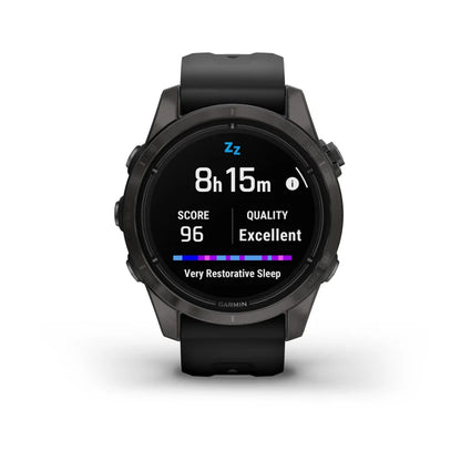 Montre  Garmin Epix Pro Gen 2 Sapphire Titane 42mm  Carbon Gray DLC et bracelet noir