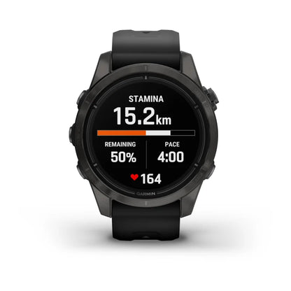 Montre  Garmin Epix Pro Gen 2 Sapphire Titane 42mm  Carbon Gray DLC et bracelet noir