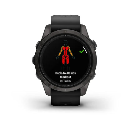 Montre  Garmin Epix Pro Gen 2 Sapphire Titane 42mm  Carbon Gray DLC et bracelet noir