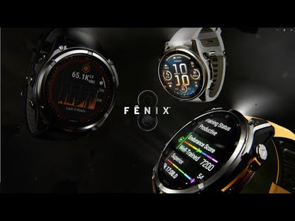 Montre GPS Garmin fēnix® 8 – 51 mm, Solar, Sapphire Sapphire, Titanium avec bracelet en silicone jaune/graphite