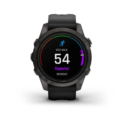 Montre  Garmin Epix Pro Gen 2 Sapphire Titane 42mm  Carbon Gray DLC et bracelet noir