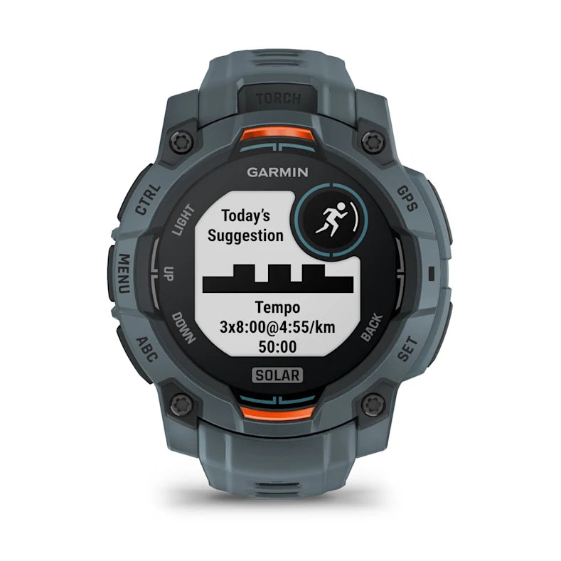 Montre GPS Garmin Instinct 3 Solar - 45 mm Bleu crépuscule avec bracelet bleu crépuscule