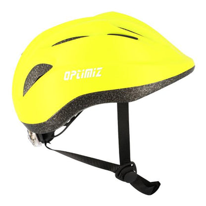 CASQUE ENFANT OPTIMIZ O102 JAUNE MAT AVEC REGLAGE OCCIPITAL 52 / 56 (LED INTEGRE)