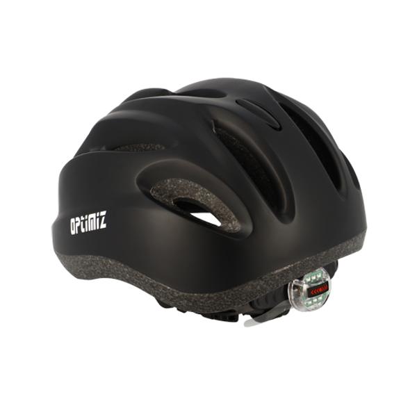 CASQUE ENFANT OPTIMIZ O102 NOIR MAT AVEC REGLAGE OCCIPITAL 52 / 56 (LED INTEGRE)