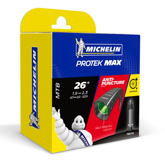 CHAMBRE AIR VTT 26X1.85 / 2.20 VP MICHELIN PROTEK MAX C4 AVEC LIQUIDE ANTI-CREVAISON