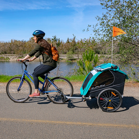 REMORQUE ENFANT BURLEY ENCORE X BIPLACE TURQUOISE